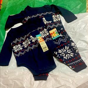 Garanimals infant boys long sleeve onesies and matching jogger; size: 0-3M